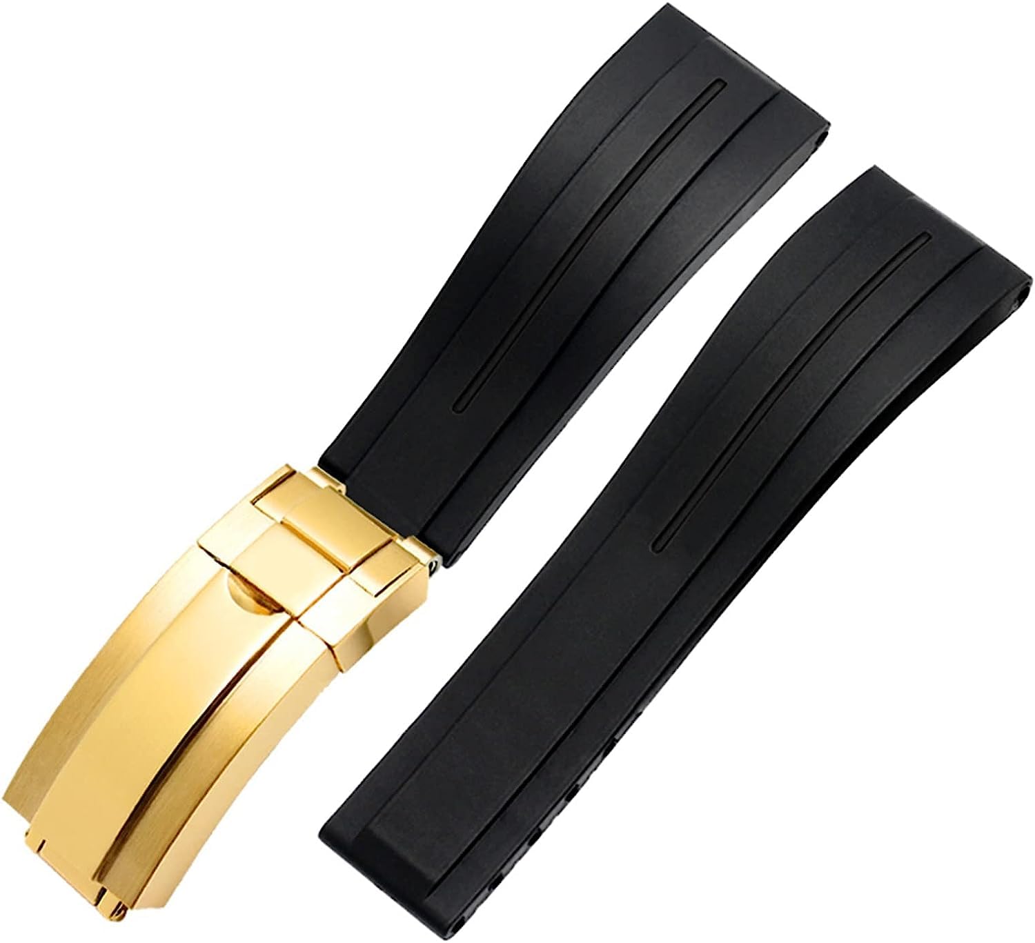 Cinturino in gomma per Rolex Sport Mens Watch Strap con cinturino da polso con fibbia pieghevole 20mm 21mm