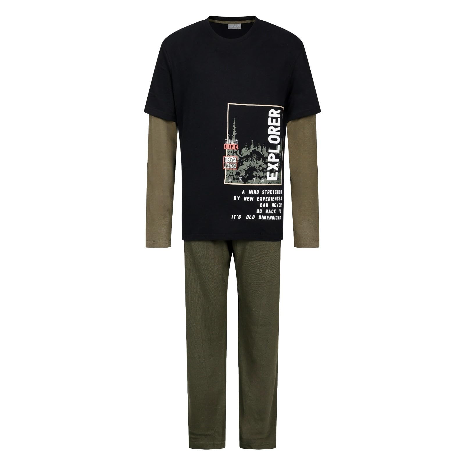 Ex UK Store Boys Pyjamas Explorer Long Sleeve Long PJ Set Night Sleep Wear 9 to 15 Years New (Explorer 15)