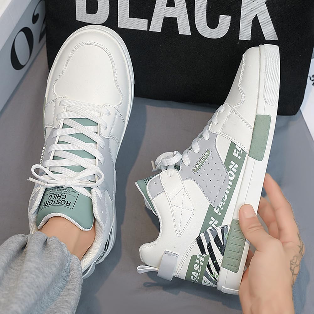 WELRUNG Men's Fashion High Top Chinese Style Skate Sneakers Stylish Comfortable Skateboarding Road Running Walking Shoes