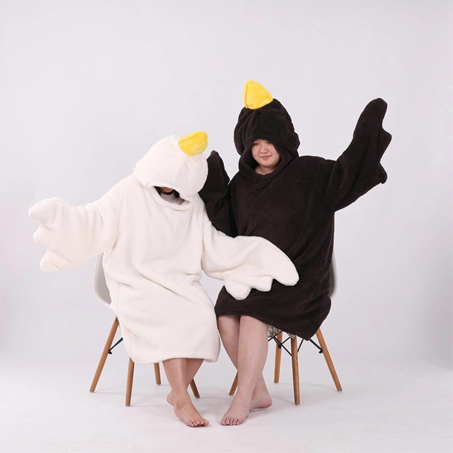 Unisex Funny Animal Plush Robe – Cute Hooded Bathrobe for Adults, Soft Cozy Loungewear for Home or Gift