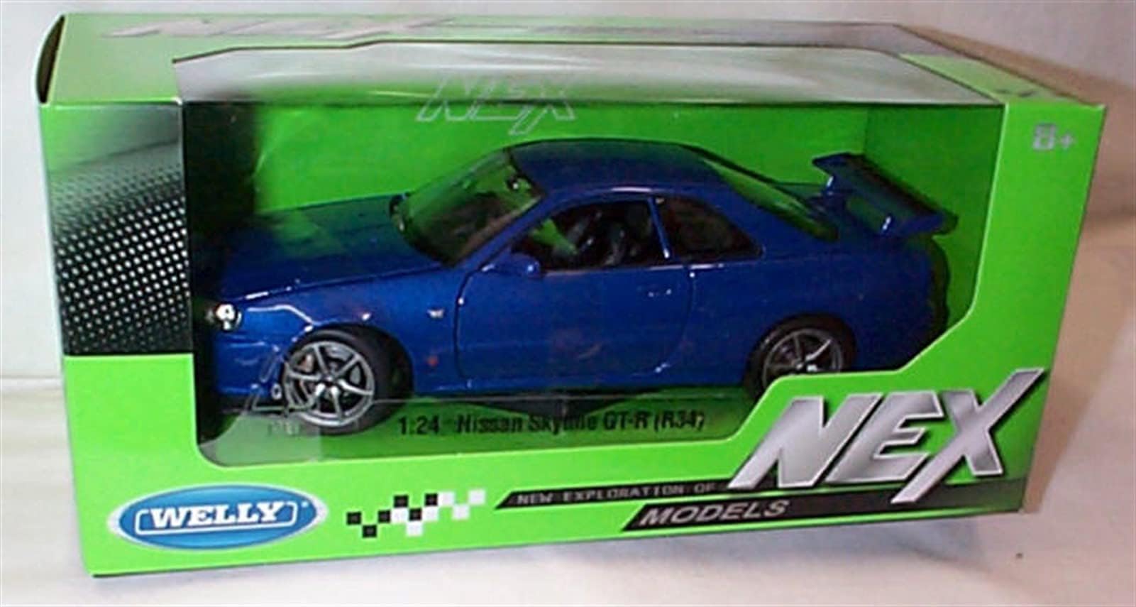 Corgi Welly nex models Skyline GT-R R34 Blue vehicle 1:24 scale diecast model, 24108B-032
