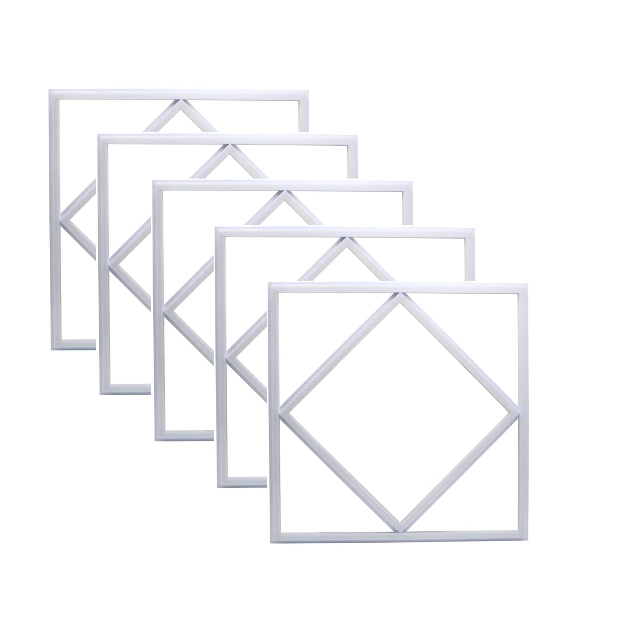 Brightex White Pack Of 5 Led Panel Lights 72W Lattice 600X600mm Diamond Pattern 7200 Lumen Ceiling Border Lamp Decor Lighting Cool 6500K (2 Years Warranty)