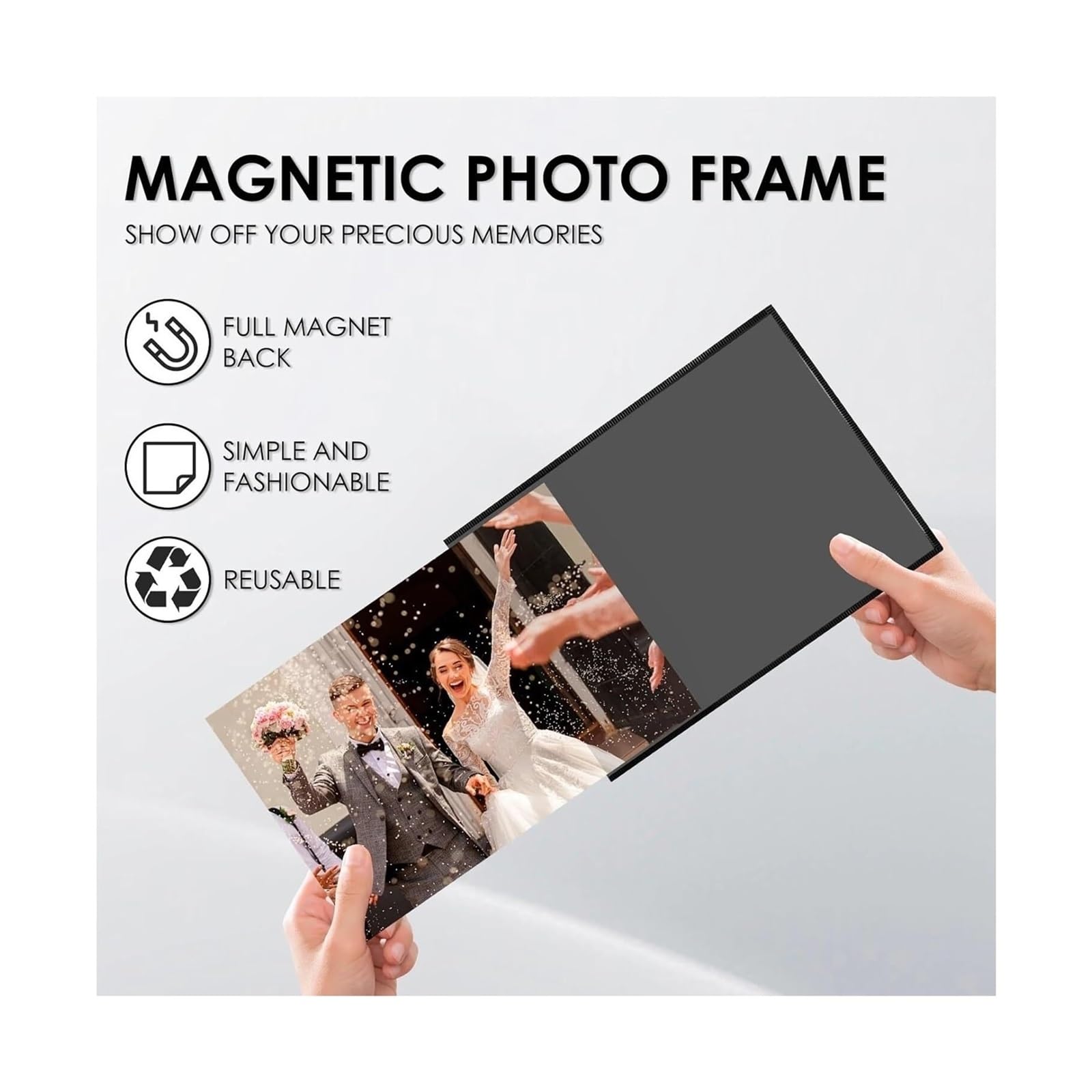 Magnetyczna ramka na zdjęcia, Magnetyczne ramki do zdjęć, czarne, 20 szt(5x7 inch 10pcs)