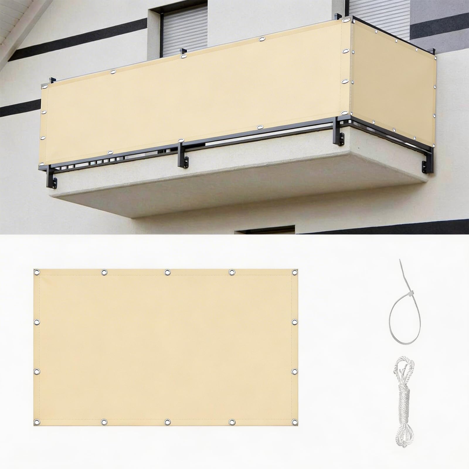 Filet d ombrage brise vue pour balcon pour creer un coin de fraicheur