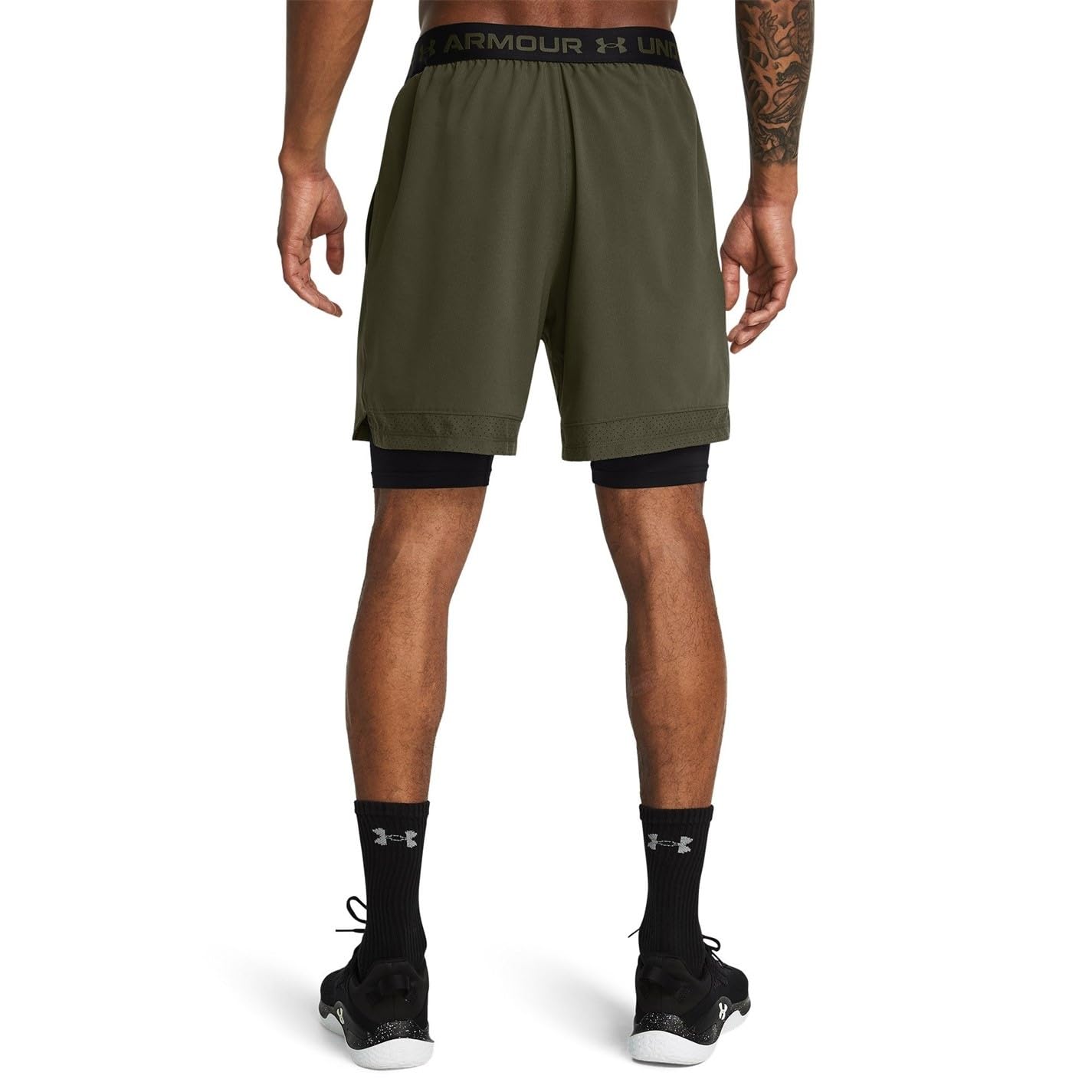 Under Armour Short Vanish Woven 2in1 Kaki/Noir XL