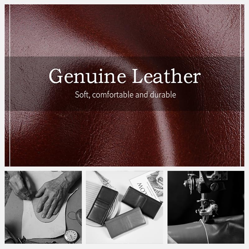 Slim Wallets for Women RFID Blocking Long Ladies Wallet Bifold Womens Leather Wallet with Coin Pocket ID Window, Coffee4