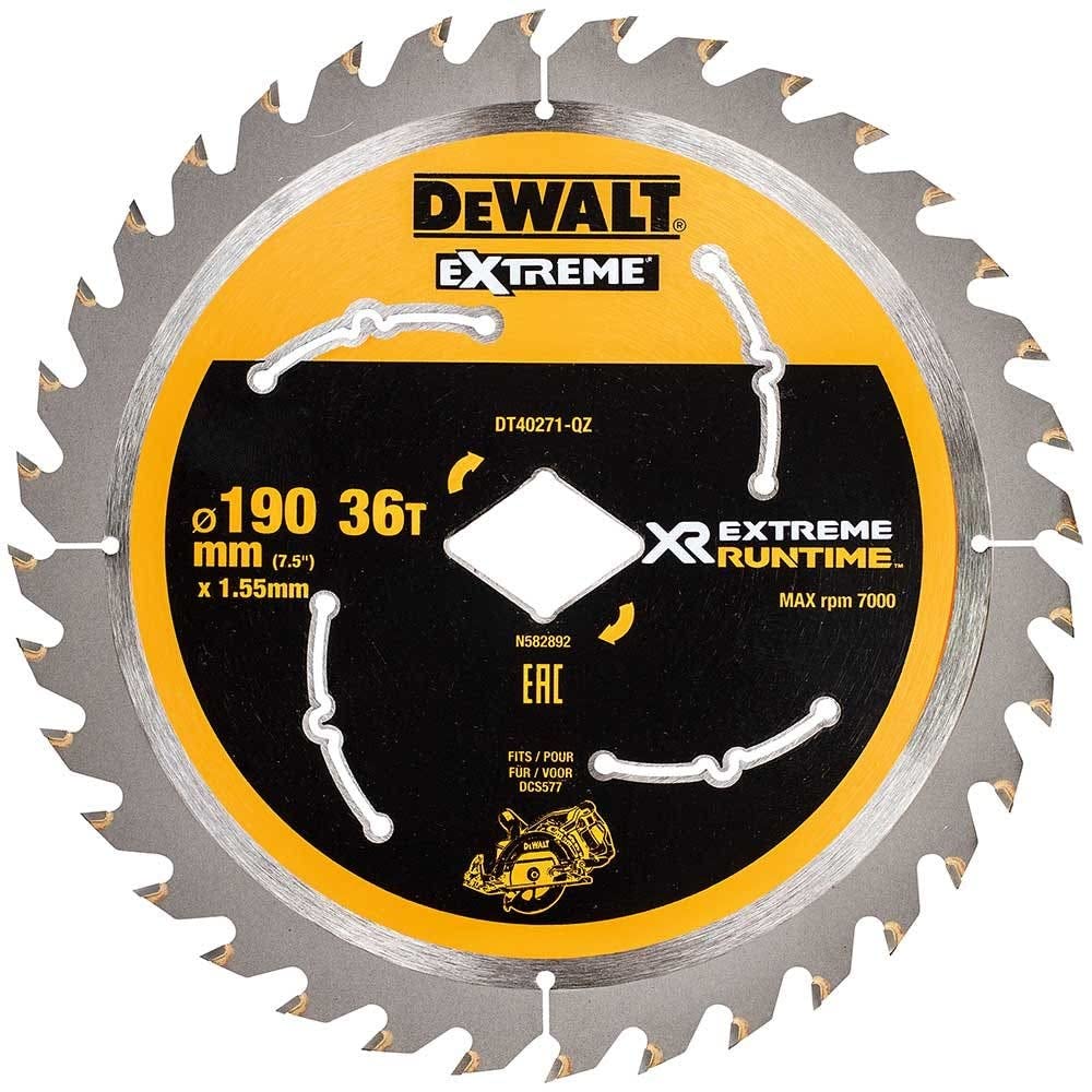 Dewalt Dt40271 Extreme Runtime High Torque Circular Saw Blade 190 X 36T Dcs577 from B&Q