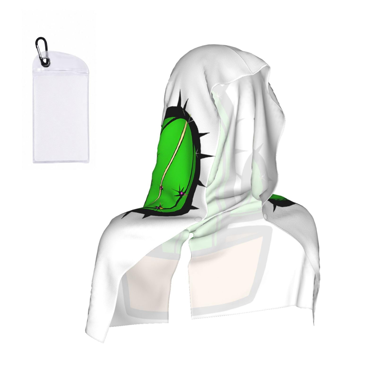 WXWJSHMGC Green Print Cooling Hoodie Towel, Cooling Towels For Neck And Face Sun Protection Instant Cool Hoodie(Sport/Camping/Work Out/Hot Weather)