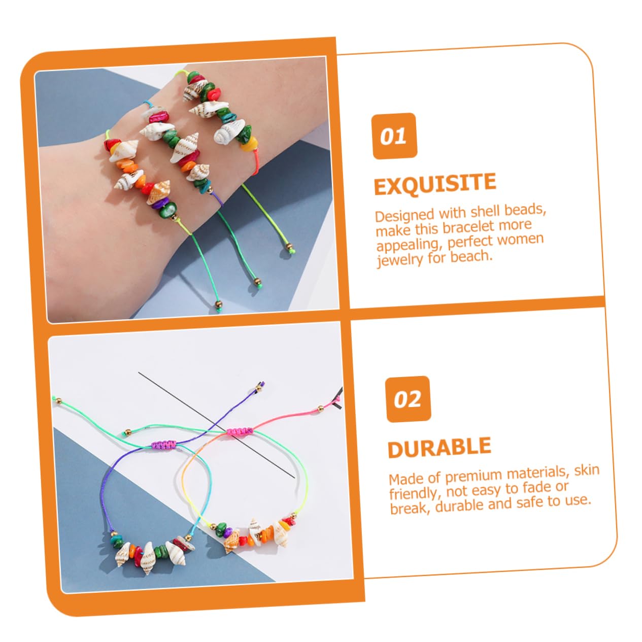 60piezas Pulsera De Conchas De Playa Para Mujer De Joyería Bohemia Ligera y Confortable Accesorios De Verano Para Tobilleras y Muñecas Para Especiales