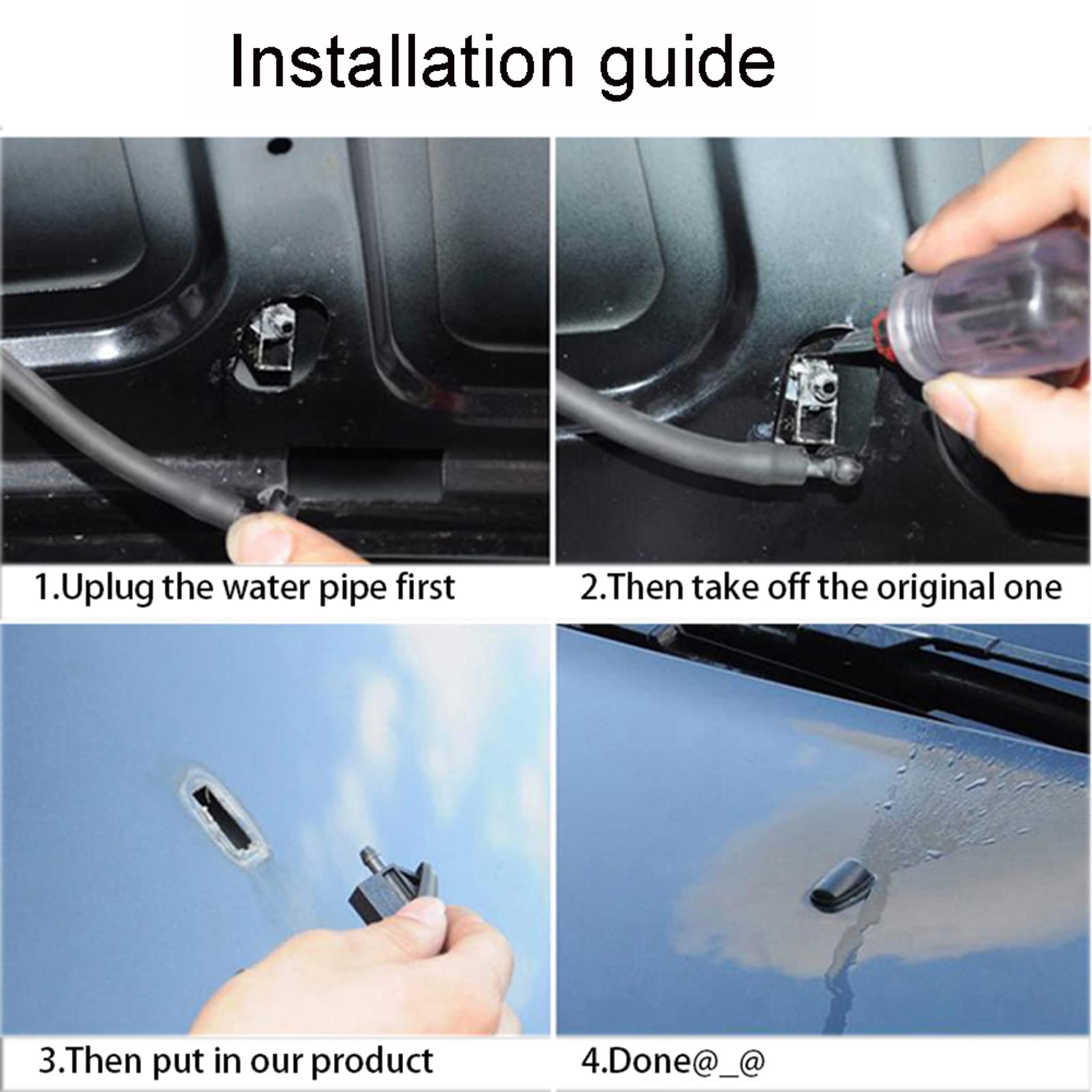 2-Pack Front Windshield Washer Nozzles For Ford Focus 2012-2017 - Wiper Spray Jet Replacement (CP9Z17603B) - View #5
