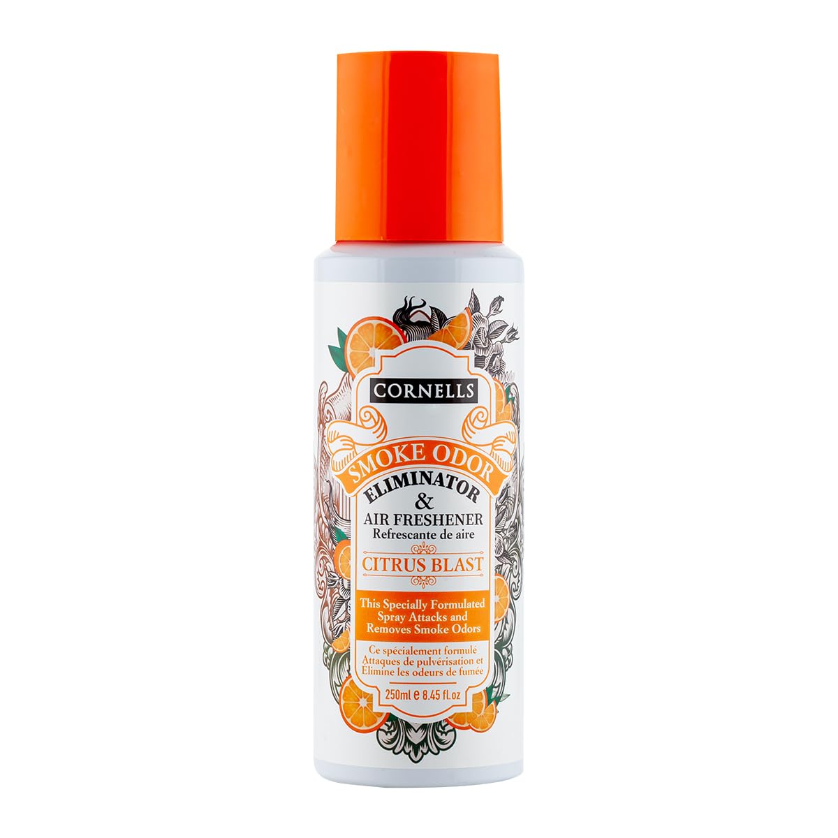 CORNELLS Smoke Eliminator Spray 200ml for Rooms, Bathrooms and Car,Removes and Eliminates Smoke and Freshens the Air/Citrus Blast Fragrance