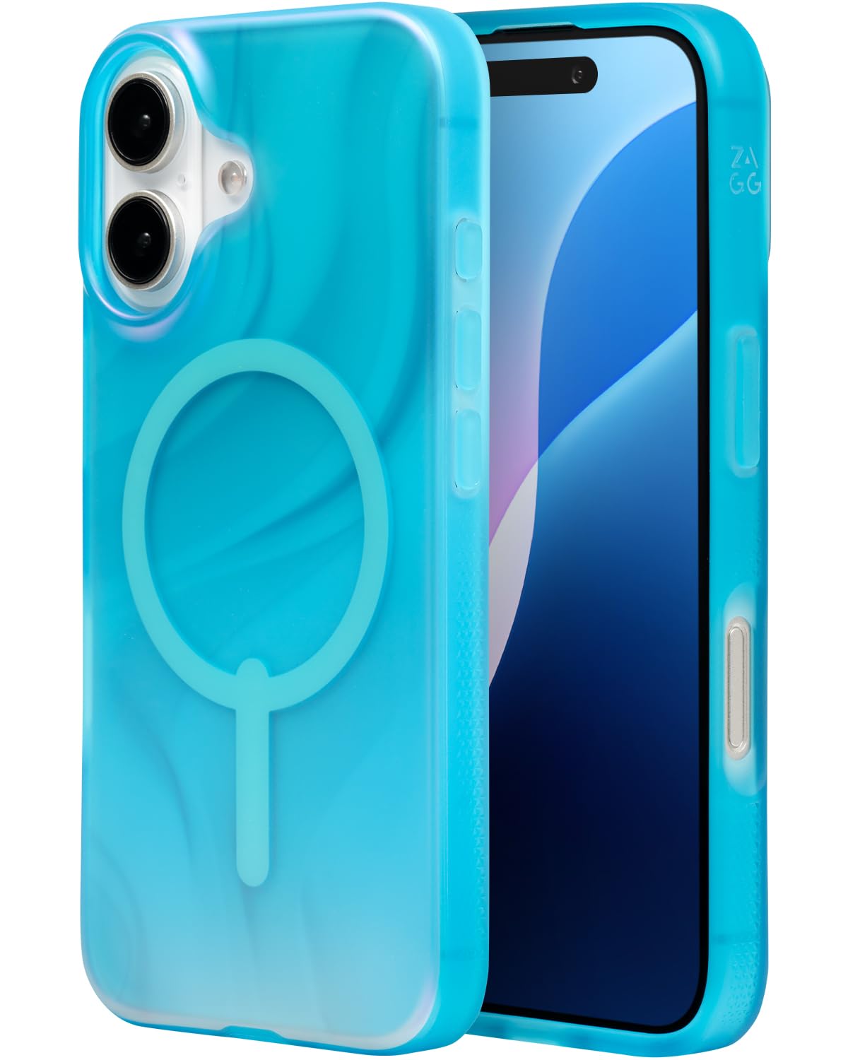 ZAGG Milan Snap Graphene-Reinforced Case for iPhone 16 [6.1-Inch], MagSafe Compatible, Anti-Yellowing, Slim Design, Secure Grip, Fashion-Forward, Shockproof Phone Back Cover (Deep Aurora)