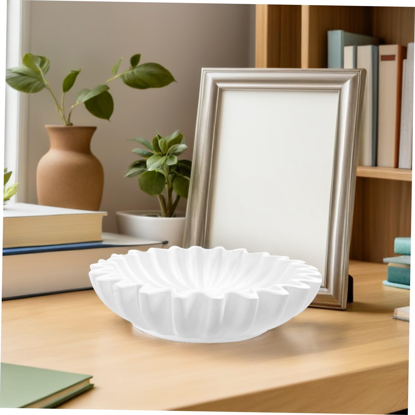 Abaodam Ciotola Decorativa in Resina Bianca Multiuso per Gioielli e Piccoli Oggetti Forma Delicata per Decorazione da Scrivania e Ingresso Stili multipli