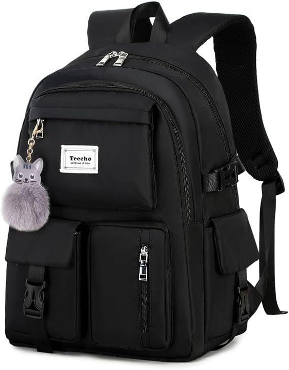 Cute Backpack for Girl Fashion Waterproof Daypack for Women Black