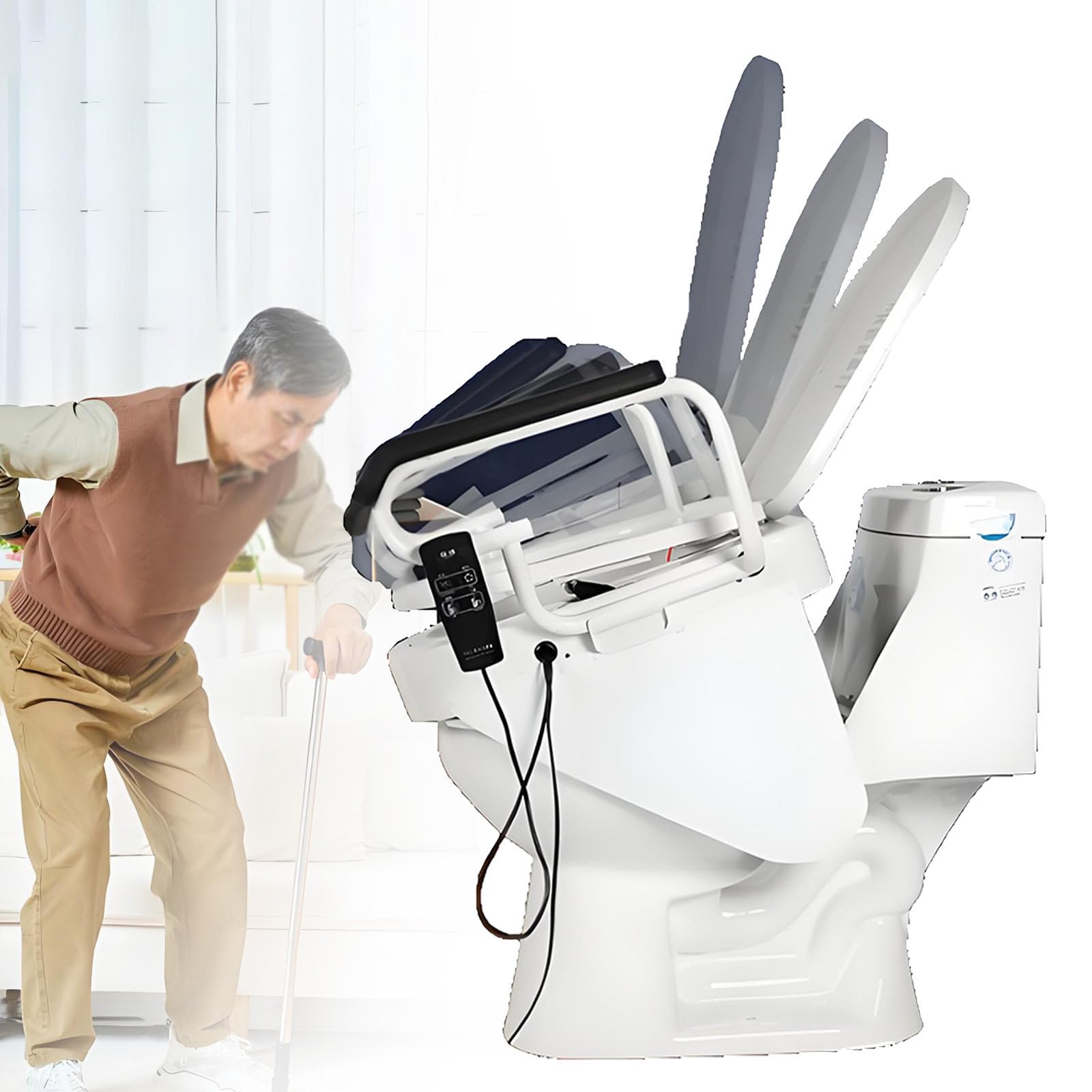 Sollevatore elettrico per sedile WC con inclinazione regolabile per anziani