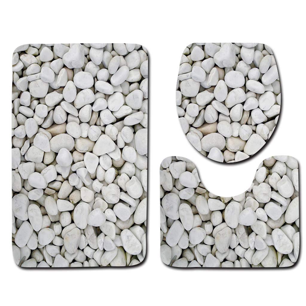 Tapis de sol en pierre antidérapant tapis de bain toilette trois pièces