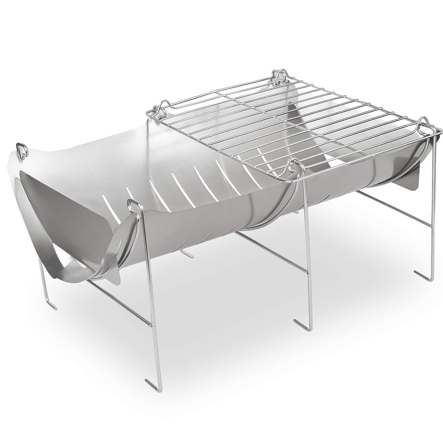 Amazon | 焚き火台 バーベキューコンロ 五徳 超軽量 携帯便利 網 收纳