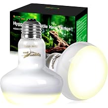 Reptile Heat Lamp Bulbs 75W 2-Pack Efficient Heating & Simulated Sunlight Basking Light for Amphibians, Bearded Dragon, Lizard, Turtle, Chicken E26 Base