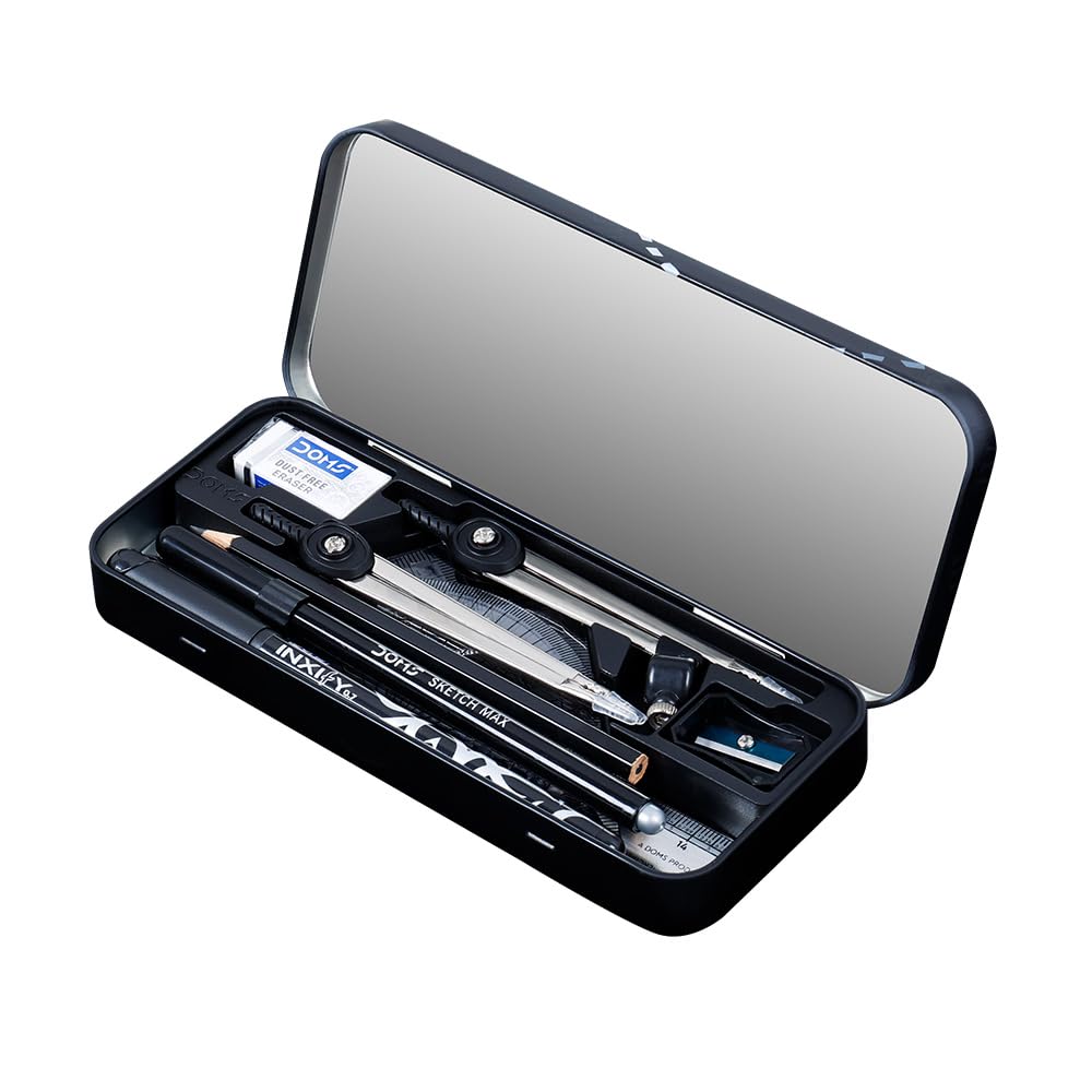DOMS GEOTRON GEOMETRY BOX AND MATHEMATICAL DRAWING INSTRUMENTS |Dual Side Tray |12 Instruments Included |Precise Screw Setting For Leg Lock-image-40