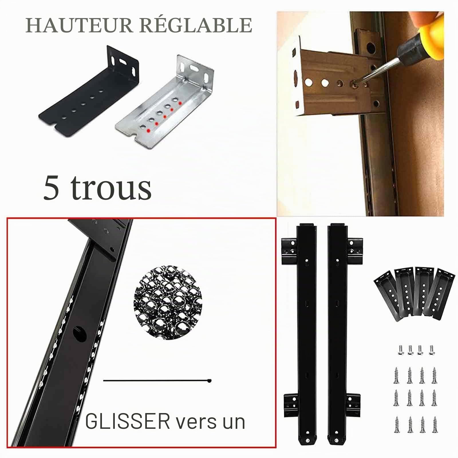 Support Clavier Coulissant sous Bureau, Support Clavier Ordinateur Ergonomique, Accessoire Bureau, Bois, Longueur des Rails 36 Cm, Longueur 54/60Cm, Largeur 27 Cm
