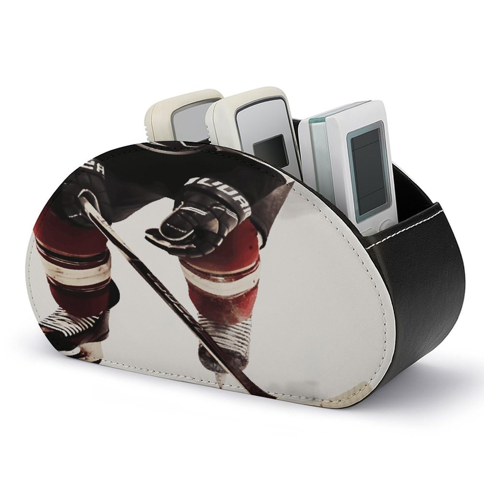 Btcowzrv Style Ice Hockey Pattern Remote Control Holder With 5 Compartments