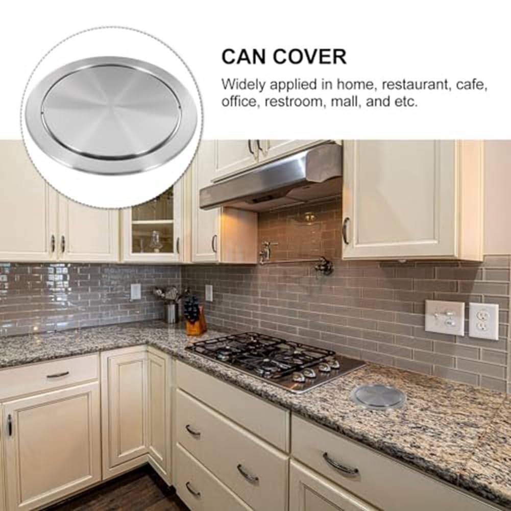 Coperchio per pattumiera semplice con occhiello integrato per bancone rotondo, cestino per cucina, bagno, ufficio