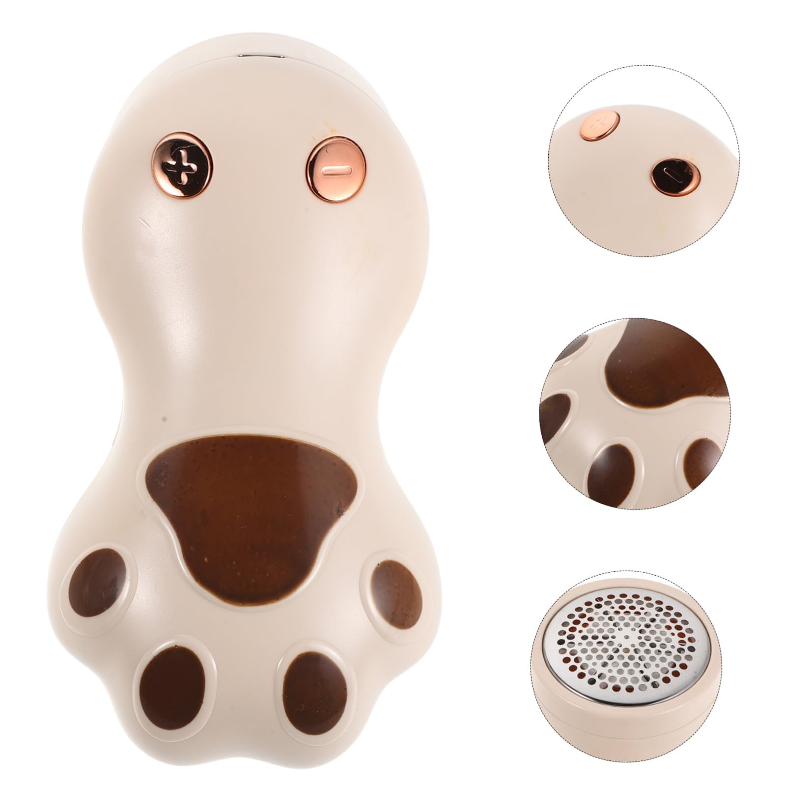 Quitapelusas Portátil con Diseño de Pata de Gato, Rodillo Quitapelusas Reutilizable, Eliminación Eficaz de Pelusa para Ropa y Suéteres, Color Marrón Oscuro, Herramienta Silenciosa