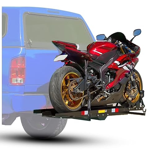 HECASA 600LB Motorcycle Carrier with Loading Ramp Heavy Duty Steel