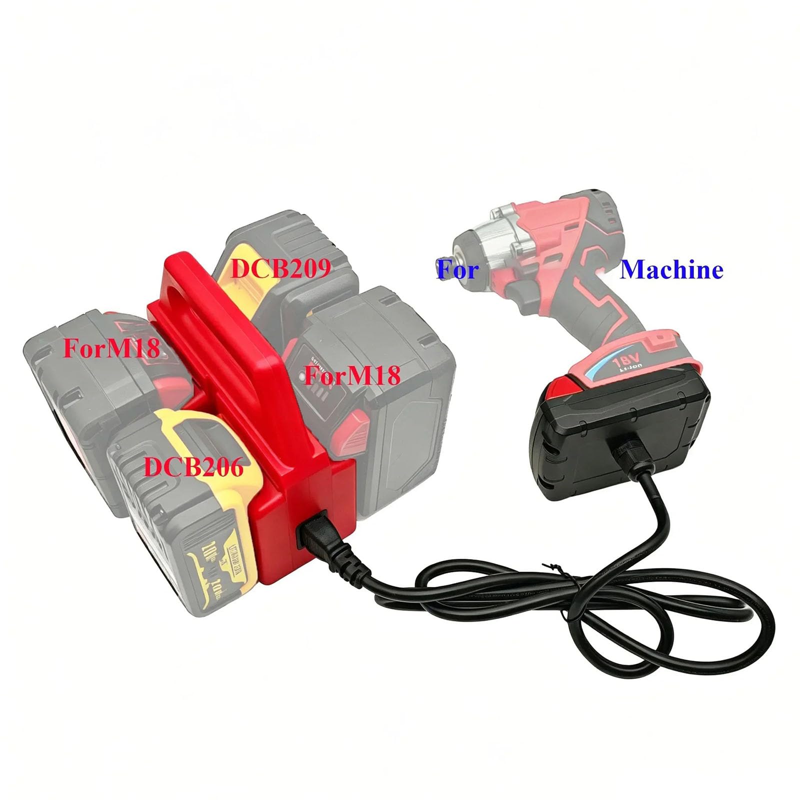 Rallonge adaptateur de batterie pour DW/MKI/MWK 18 V 21 V, MKI