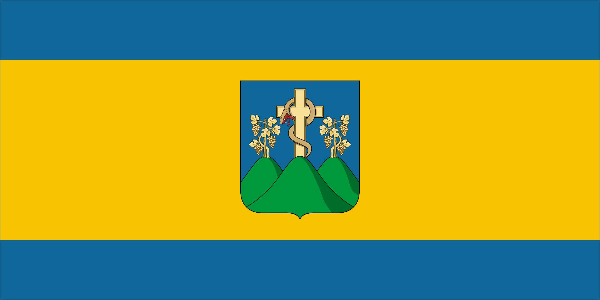 Drapeau Tokaj format paysage de 1.35m² mesurant 80x160cm