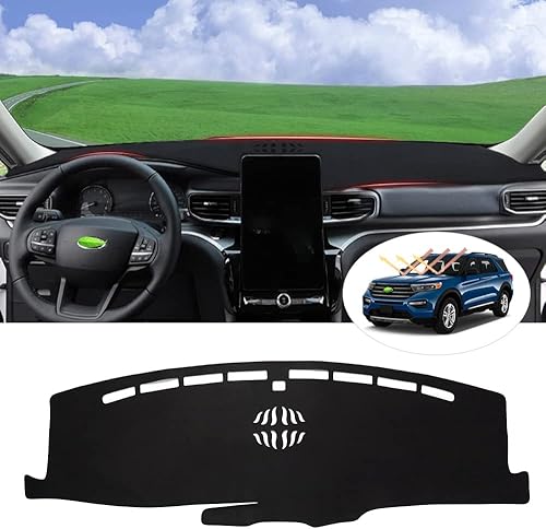 Vista 22 de Autorder Alfombrilla de cubierta de salpicadero para Ford F150 F250 F350 1992-1996 Accesorios Cubierta de tablero de franela para salpicadero