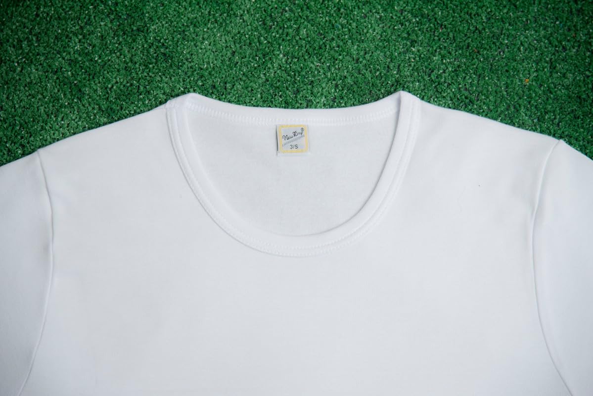 New Day intimo eccezionale Fabriqué en Italie - 3 Maillots Intime pour Homme Maillot de Corps à manches longues en coton d'hiver chaud, Col rond/blanc, XXL