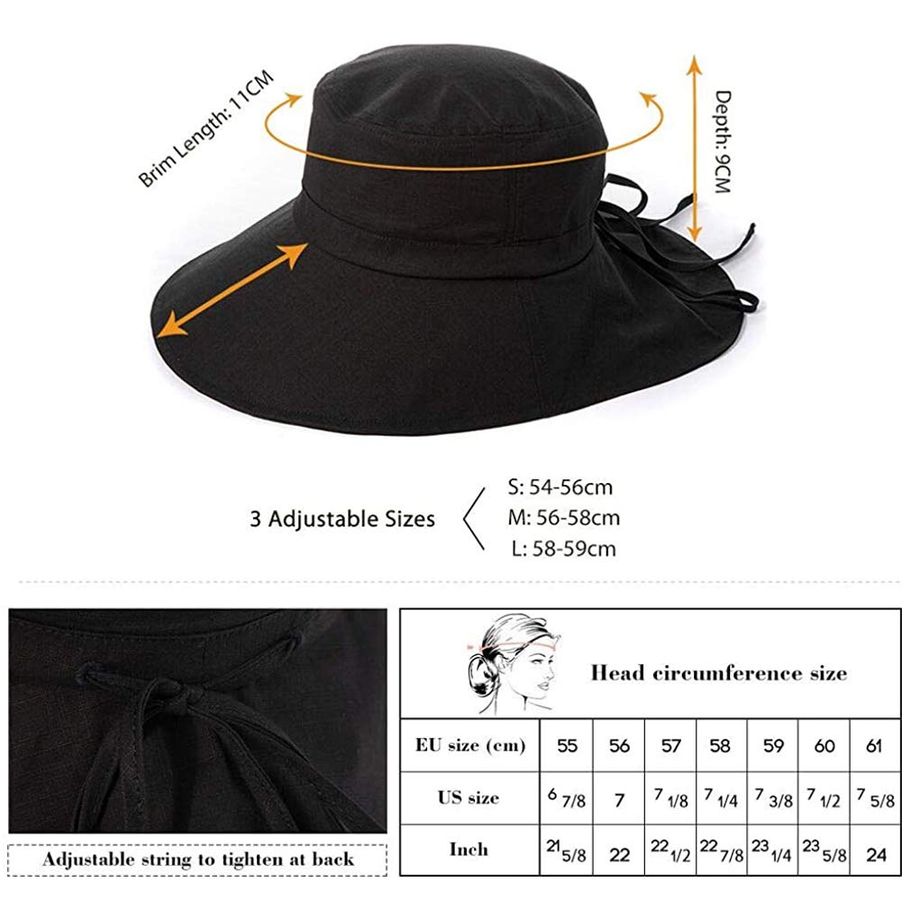 Siggi Femme Chapeau de Paille Pliable Capeline UPF50 Été Nœud Tresse Pare-Soleil Large Bord Plage Voyage