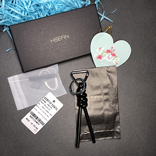 Image of Leather Key Chain Car Universal Unisex Key Chain with Removable Triangle Open Key Ring