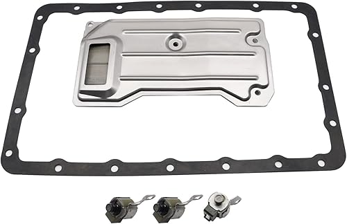 Miniatura 5 de SecosAutoparts Solenoide de cambio de transmisión + solenoide de bloqueo TCC con kit de junta de filtro compatible con Jeep A340 AW4 apto para