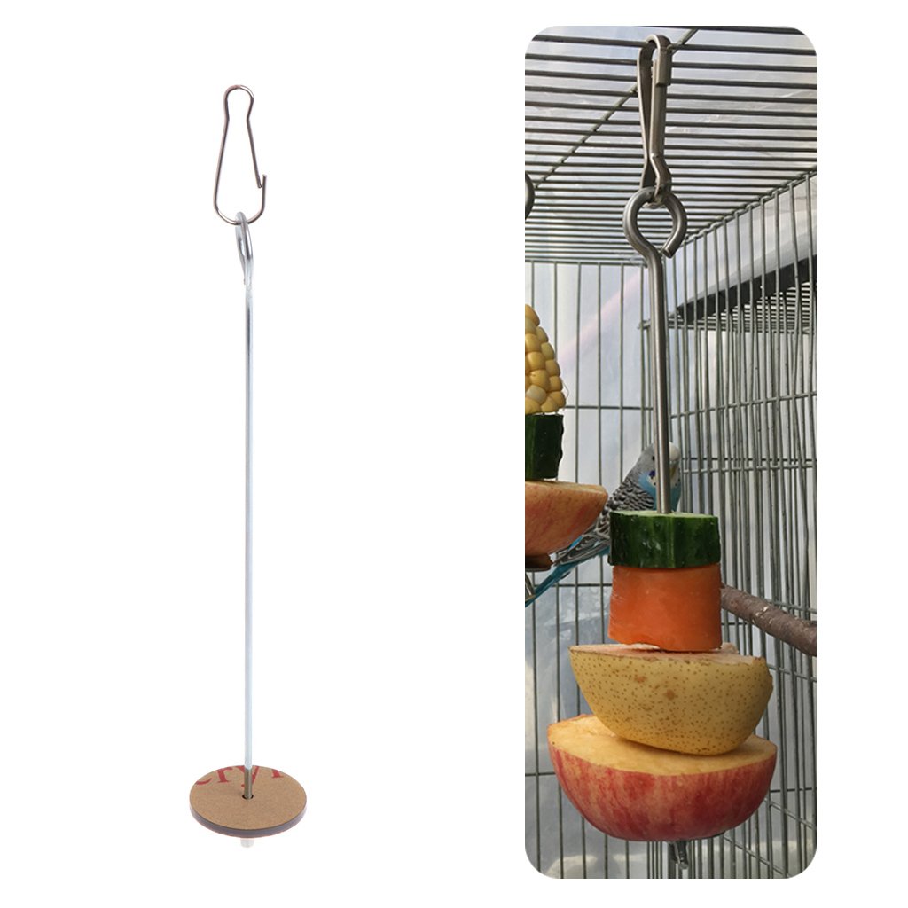 Bird Food Holder Parrot Foraging Toys For Hanging Stainless Steel Treat Veggie Skewer For Parakeets Conures Bird Feeders For The Garden Bird Feeders Stations With Stand Bird Feeder Hanging Bird - image 3