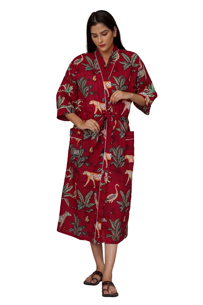 FRAU MANIACOTTON KIMONO SLEEP WEAR BEACHWEAR NIGHT GOWN