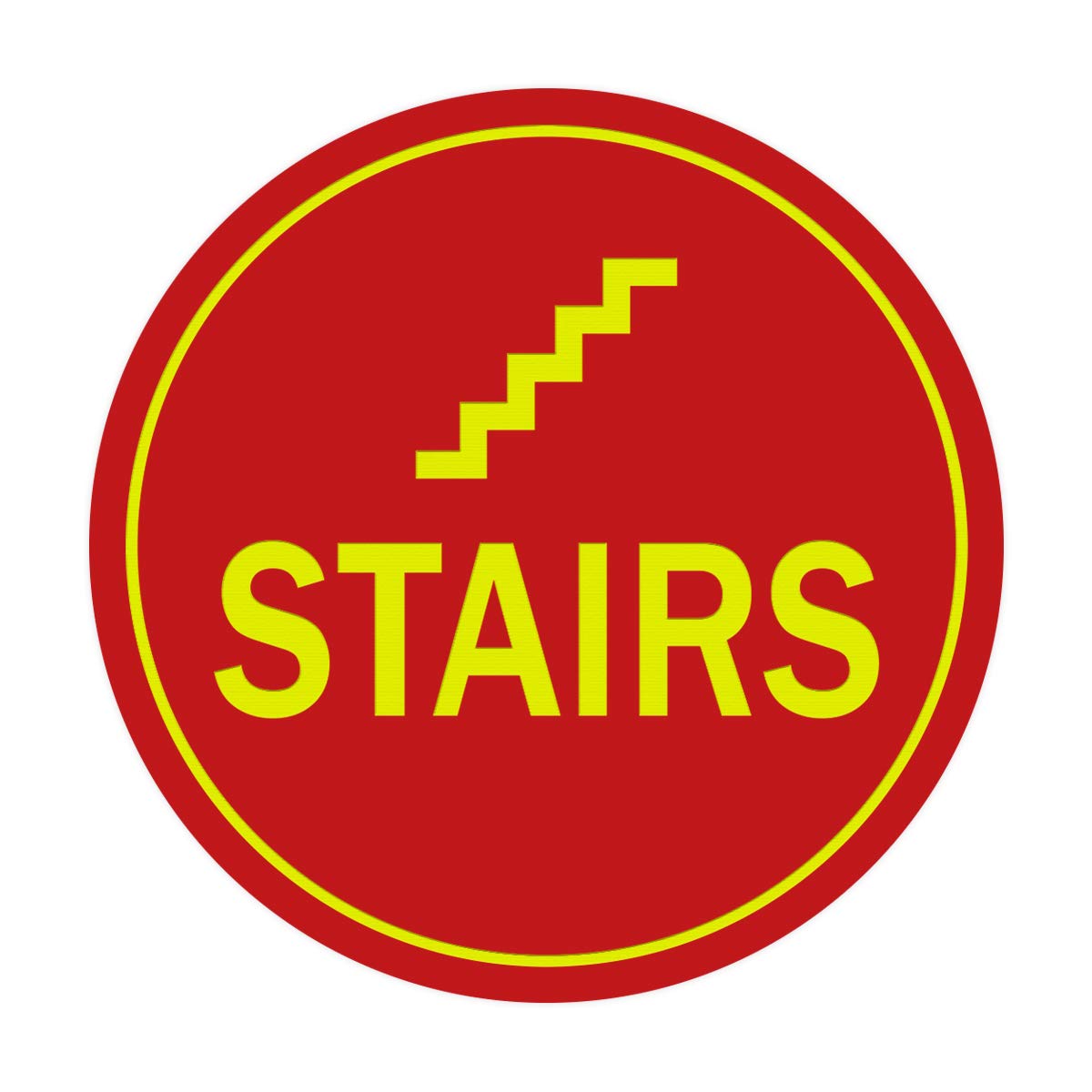 Sign by LITA Circle Stairs Sign (Red/Yellow) - X-Large