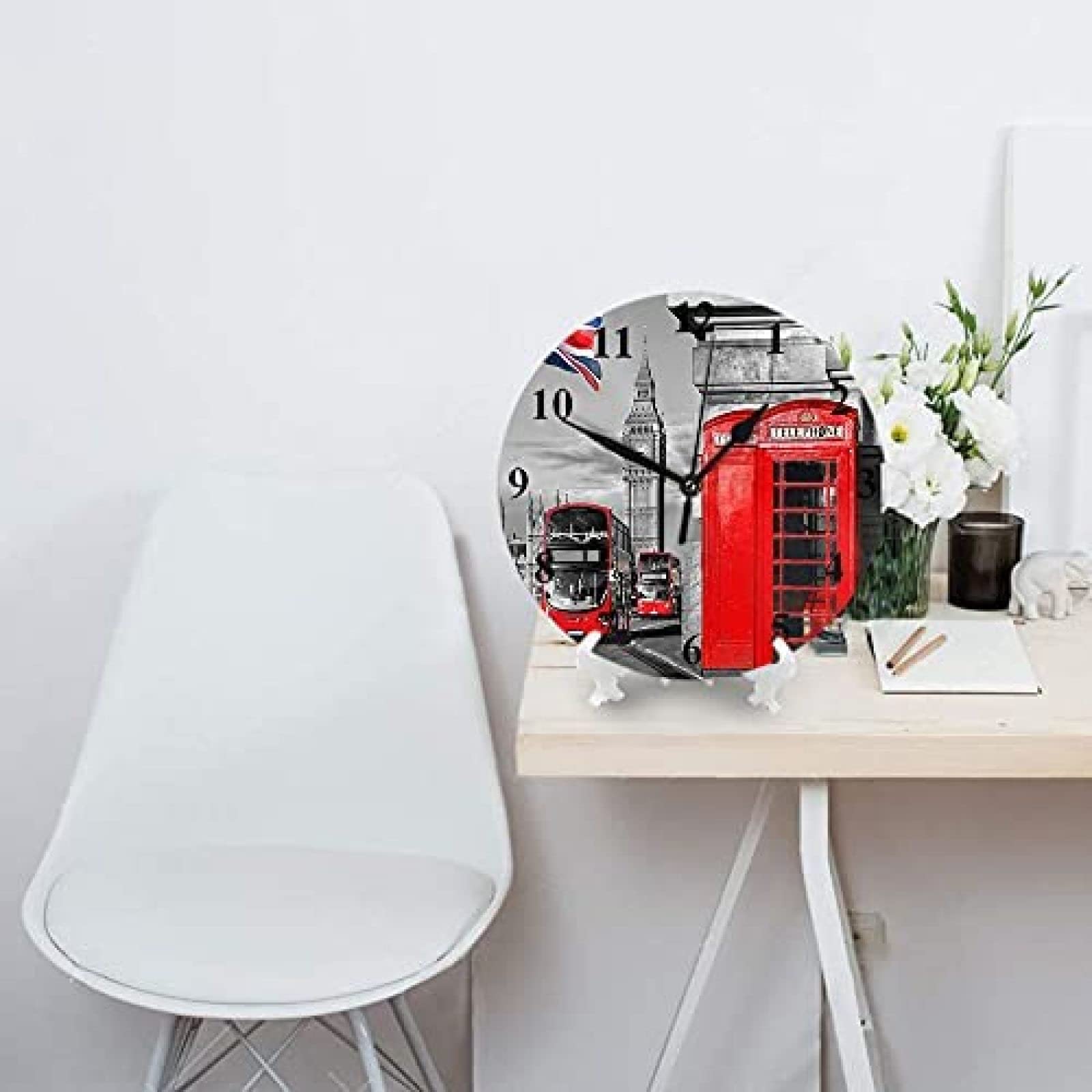 Amazon.co.jp: ロンドンのシンボル壁掛け時計ビッグベンダブルデッカー