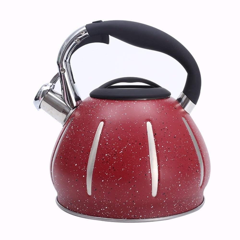 Pfeifender Teekessel aus Edelstahl, Vintage, 3 l, Kaffeekanne mit Griff, für Zuhause und Restaurant