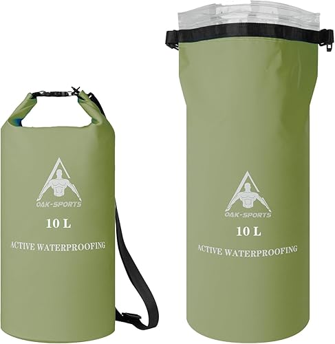 Oak-Sports Dry Bag Mochila impermeable de 5L10L20L, bolsa de playa ligera con doble cierre de cremallera para natación, kayak, senderismo, canotaje,