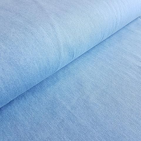 Light Shade 8oz Medium-Weight Washed Blue Denim Fabric by Large Fat Quarter Cover