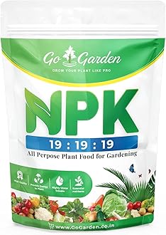 Go Garden NPK 19 19 19 Fertilizer for Plants | Water Soluble Plant Fertilizer for Growth, Flowering & Fruiting | Garden & Indoor Plant Care – 400 Gram