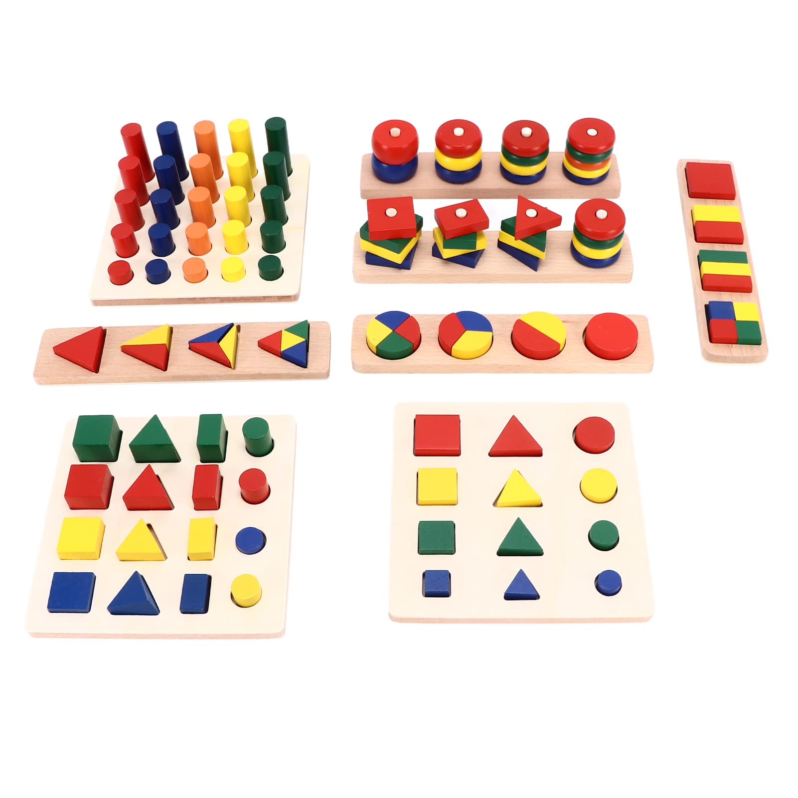 Generic Drewniane Puzzle w Kształcie Zabawki Edukacyjne dla Dzieci Dopasowywanie Kolorów Klocki do Sortowania Prezent Idealny od 3 Lat i Więcej Trwałe Drewno Bukowe