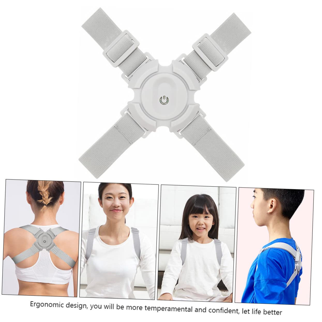 Gogogmee Posture Belt for Boys and Girls Intelligent Support Lumbar Support Ergonomic Device Comfortable Shoulder Straps