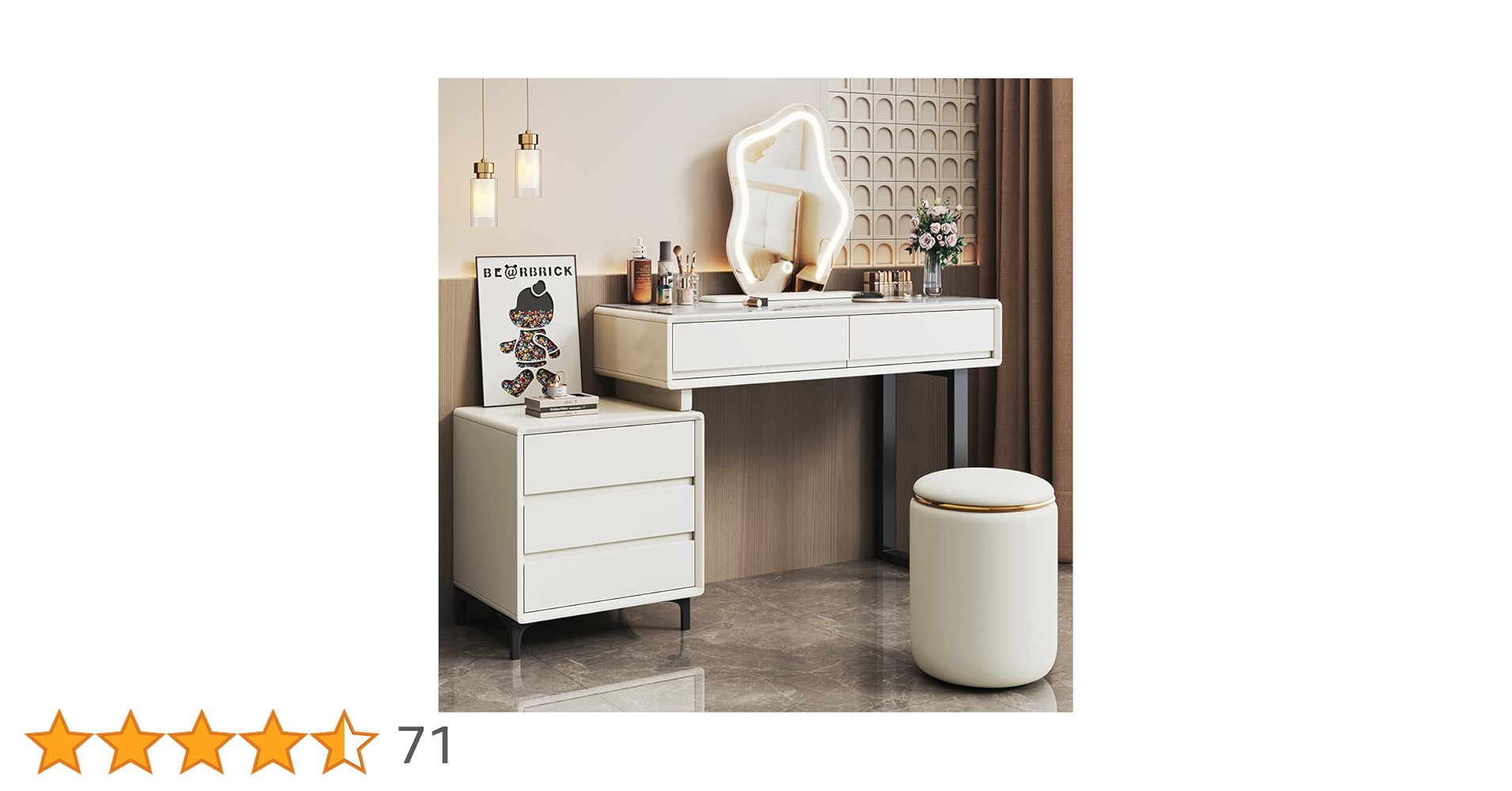 【限定セール】新品ドレッサー 大型 100cmテーブル 岩盤天板 1000円クーポン付き】 ドレッサー 大型 100cm幅員 岩盤天板