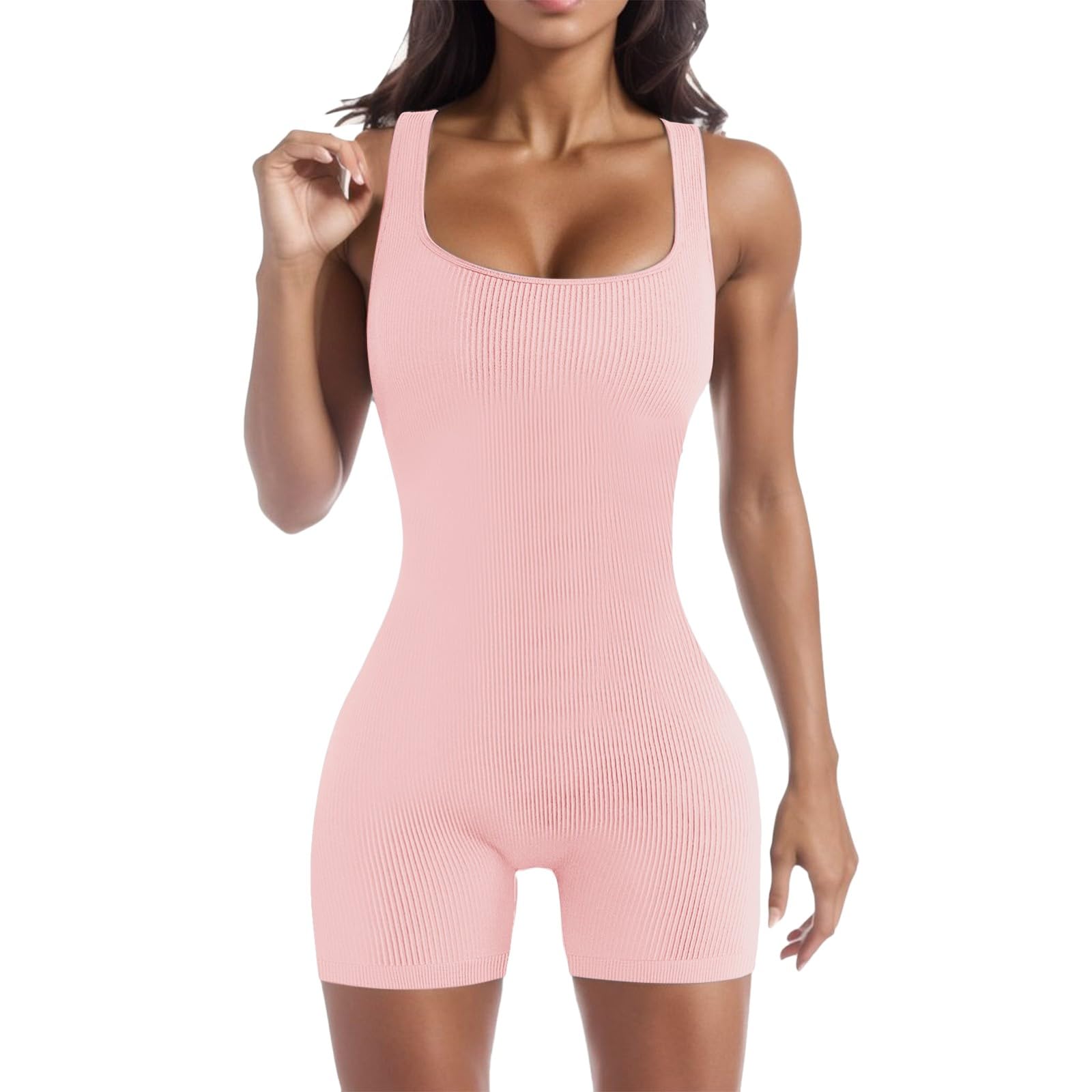 Generic Pantalones Mujer Militar Anchos Cuello cuadrado Sin mangas Deporte Romper Deportes Mono M 2