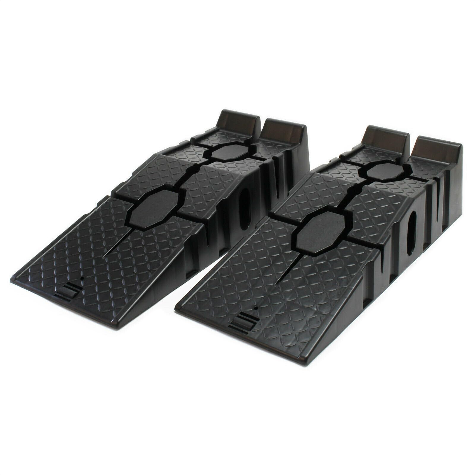 Lot de 2 rampes d'accès, rampes de seuil, plate-forme élévatrice en polypropylène, noir, 90 x 33 x 22 cm, jusqu'à 2,5 tonnes