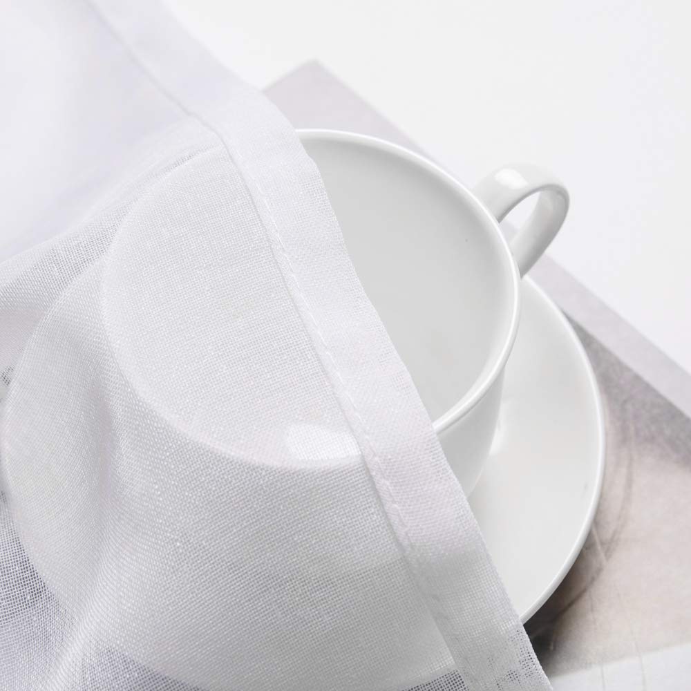 MIULEE Tende 2 Pannelli Trasparenti in Voile con Passanti Morbidi Finestre per Camera da Letto e Soggiorno 140x260cm Bianco