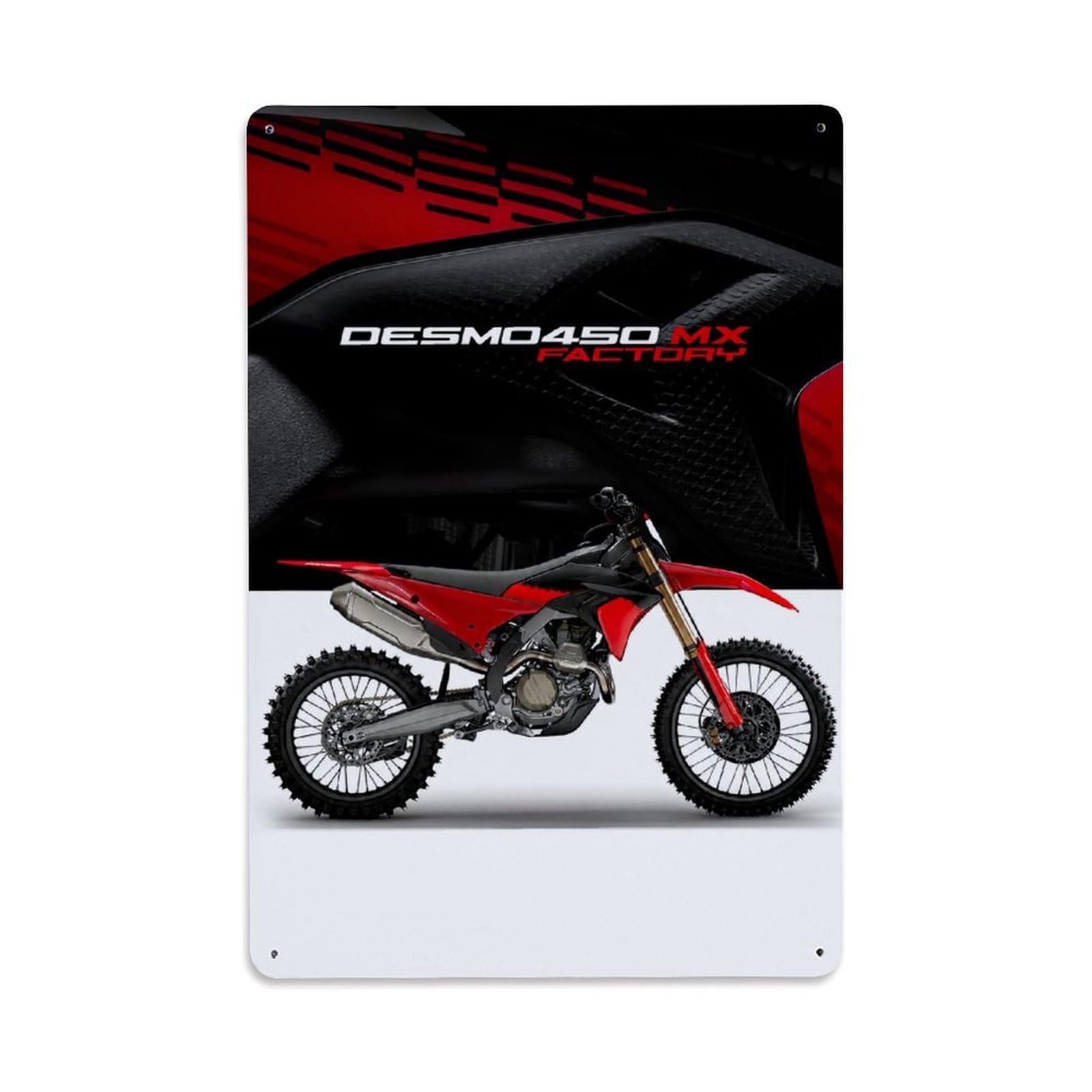DESMO450 Mx Superbike Motocross Performance Motorcycle Culture Metal Tin Sign Plaque Wall Decor for Cafe, Man Cave, Club Bar, Office, Home Garden Round Metal Poster 8x12Inch